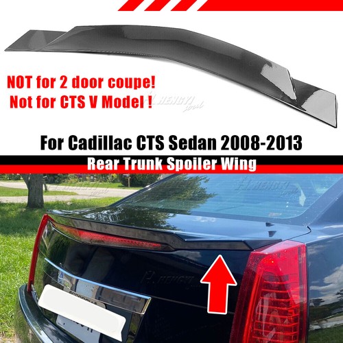 Gloss black rear trunk spoiler - black,